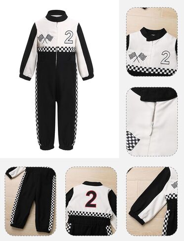 ODOLDI Fast One Birthday Boy Race Car Driver Jumpsuit - 1st & 2nd Birthday Cake Smash Photo Shoot Outfit in Saudi Arabia
