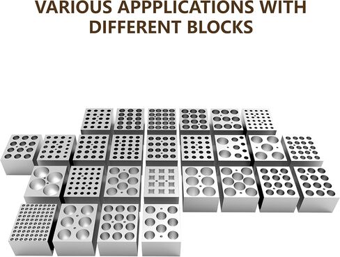 كتلة حاضنة الحمام الجاف من 4E's USA - كتلة ألومنيوم عالمية للأنابيب المستديرة 4 × 35 مم، حجم الفتحة ⌀35 مم × 47.6 مم، الموديل: TC0401001-74 in Kuwait