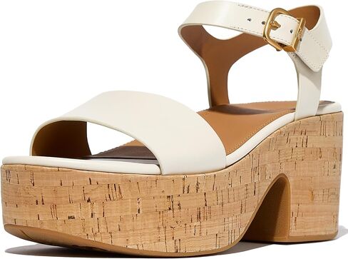 FitFlop Women's Platfforms Leather/Cork Heeled Ankle-Strap Sandals Wedge in Kuwait