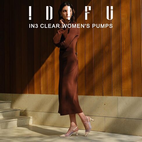 IDIFU IN3 Slingback Clear Heels Women's Pumps Closed Pointed Toe Kitten Low Short Heels Dress Shoes for Women Wedding Bridal Bridesmaid Prom Party Sexy Dressy Cute Trendy Pumps Shoes in Saudi Arabia