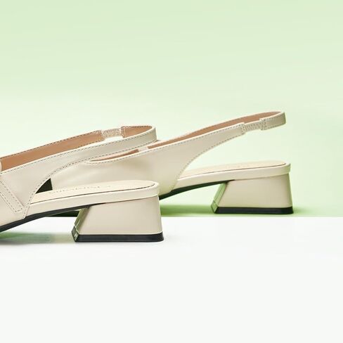 C.Paravano Women's Mary Jane Slingback Pumps Low Heel Dress Shoes Closed Square Toe Slingback for Office, Party & Daily Wear in Kuwait