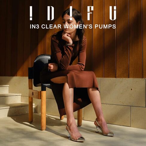 IDIFU IN3 Slingback Clear Heels Women's Pumps Closed Pointed Toe Kitten Low Short Heels Dress Shoes for Women Wedding Bridal Bridesmaid Prom Party Sexy Dressy Cute Trendy Pumps Shoes in Saudi Arabia