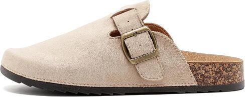 Womens Mens Suede Clogs Leather Mules with Adjustable Buckle Slip On Cork Footbed Sandals Arch Suppor Comfort Potato Shoes in Saudi Arabia
