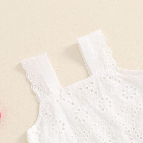 AOPWSRLYI Kids Baby Baby Girls Summer Cotton Linen Outfit Oldfitalsless Lace Tank Tops Bell-Bott Wide Bants in Kuwait