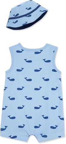 Little Me Clothes for Baby Boys' Terry Romper with Hat, 3 Months - 12 Months in Saudi Arabia