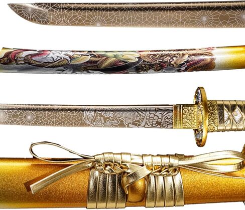 Kamaiwo-1045/1060 Clay Tempering high Carbon Steel Hademade Heat Tempered Full Handmade Hand Forged Japanese Katana Authentic，Sword Real Weapons，Full Tang,Functional,Practical Sharp in Saudi Arabia