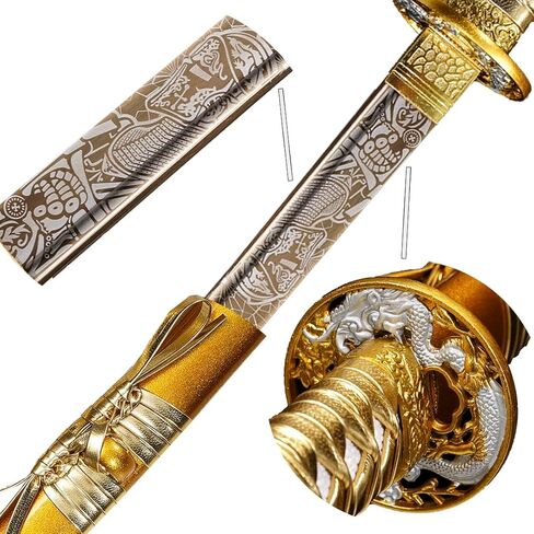 Kamaiwo-1045/1060 Clay Tempering high Carbon Steel Hademade Heat Tempered Full Handmade Hand Forged Japanese Katana Authentic，Sword Real Weapons，Full Tang,Functional,Practical Sharp in Saudi Arabia