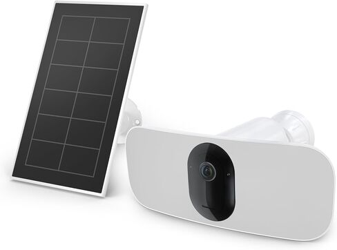 Arlo Pro 3 Camera Camera مع حزمة لوحة الطاقة الشمسية | في الهواء الطلق | كاميرا الأمن اللاسلكية مع مصباح LED ، الرؤية الليلية الملونة ، دقة 2K مع HDR | يتم شحن البطارية مع لوحة الطاقة الشمسية ، بيضاء in Kuwait
