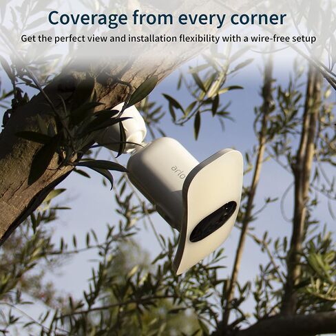 Arlo Pro 3 Camera Camera مع حزمة لوحة الطاقة الشمسية | في الهواء الطلق | كاميرا الأمن اللاسلكية مع مصباح LED ، الرؤية الليلية الملونة ، دقة 2K مع HDR | يتم شحن البطارية مع لوحة الطاقة الشمسية ، بيضاء in Kuwait