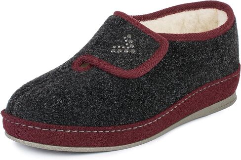 Ladies felt slippers Model 2064 - warmly lined with virgin wool for cold feet in Kuwait