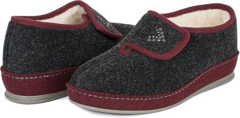 Ladies felt slippers Model 2064 - warmly lined with virgin wool for cold feet in Kuwait