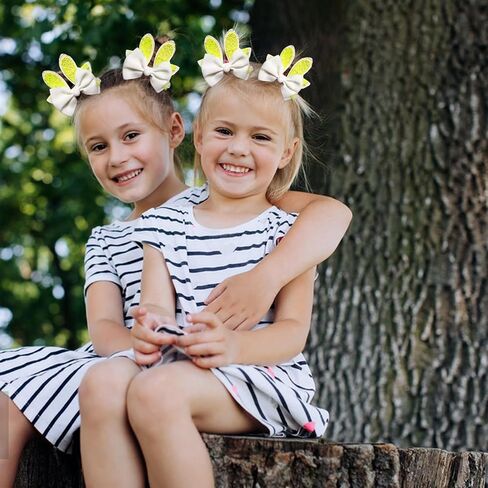 Easter Bunny Bow Clips for Girls,Alligator Clips with Shiny Sequin Ears Design Adorable Spring Hair Accessories,Pink Purple Yellow Barrettes -2Ppcs (Purple) in Kuwait