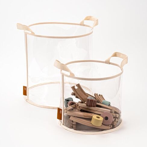 Toy Storage organizer Bins for kids TPU boxes Transparent Foldable (Large) in Kuwait