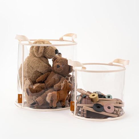 Toy Storage organizer Bins for kids TPU boxes Transparent Foldable (Large) in Kuwait