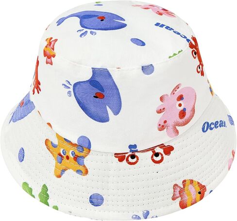 Toddler Bucket Sun Hat Boy Girls Hats Adjustable Wide Brim Kids Beach Summer Caps in Saudi Arabia