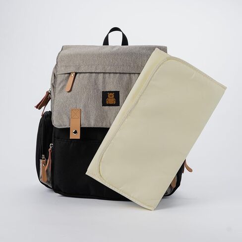 Baby Bliss Alexander Diaper Bag for New Parents - Backpack 4 Color Options, Organizational Pockets, Unisex-Babies, Diaperbag Backpack, Daily Use (Black and Grey) in Kuwait