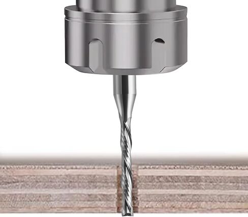 Hozly UP&Down Compression Bit 1/4 Inch Shank,1/8 Inch Cutting Dia,Carbide Spiral Router Bits CNC End Mill for Woodworking Panels (1) in Saudi Arabia