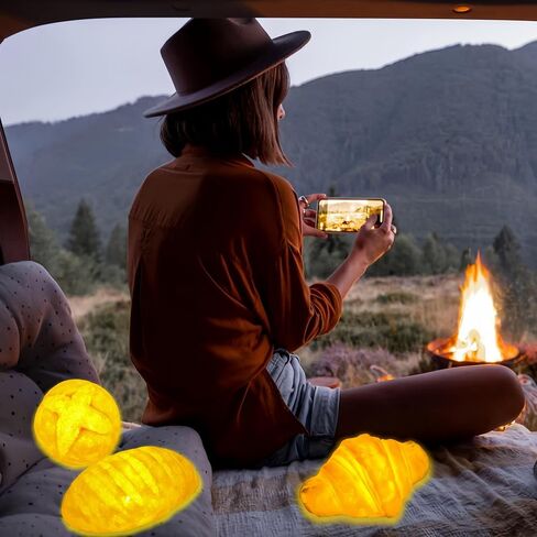 Realistic LED Bread-Shaped Night Light | Soft Glow Croissant and Bread Lamp | Decorative LED Light for Home, Nursery, and Kids' Rooms [Batteries Not Included] (Long Bread) in Saudi Arabia