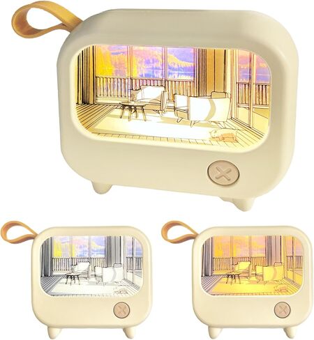 Mini Painting Night Light- Pink | 2 Color Mode | Portable & Rechargeable | 1 Button Easy-to-Use Control | Desk & Bedside Night Light for Kids in Kuwait