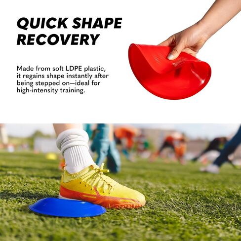 GSi Regular Soccer Cones - 40 Pack | 7Inch Diameter Cones in 4 Colors | Comes with Shoulder Strap | for Agility Training Drills in Saudi Arabia