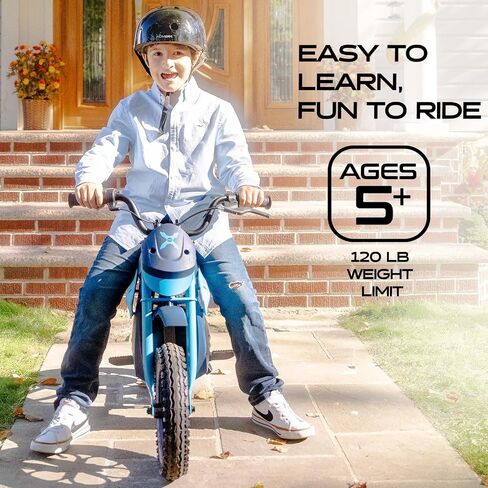 HOVER-1 My First Dirt Bike بمحرك بقوة 300 واط، وسرعة قصوى تبلغ 9 ميل في الساعة، ومدى 9 أميال، وإطارات للطرق الوعرة مقاس 12.5 بوصة in Saudi Arabia