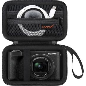 Canboc Carrying Case for Canon PowerShot V1 Hybrid Digital Camera, Point and Shoot 4K Video Vlogging Camera Bag, Zipper Mesh Pocket fits USB Cable, Batteries, Black(Case Only)