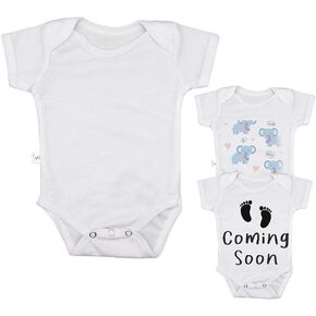 INNOSUB Sublimation Blanks Products Baby Onesie Short Sleeve Toddler White 100% Polyester with Snap Closure USA
