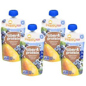 HAPPYTOT Organic Pear, Blueberry & Spinach, 4 oz (Pack of 4)
