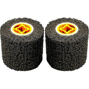 2 Pcs Burnishing Wheel 60 Grit Surface Conditioning Tool, 4.7" x 4" Abrasive Drawing Wheel Drum, for Surface Treatment and Rough Machining of Metal Products, Wood Products, Plastic Products in Saudi Arabia