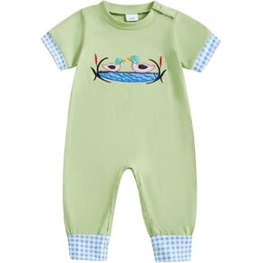 GOOCHEER Summer Newborn Baby Boy Girl Romper Short Sleeve Jumpsuit One Piece Outfits Mallard Duck Baby Clothes