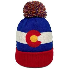 YoColorado Kids' Lil' State Baby Colorado Flag Beanie Red and Blue