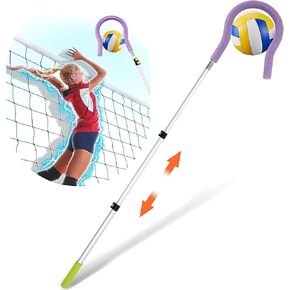 Adjustable Volleyball Spike Trainer with Question Mark Hook Volleyball Training Equipment Durable Lightweight Hitting Trainer Equipment Volleyball Holder for Serving Jump Training Spiking