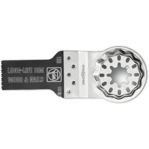 Fein Starlock E-Cut Long-Cut Long-Cut Longe-قطع دقيق للخشب ، الجدران الجافة والبلاستيك ، ثنائي المعدن مع مجموعة أسنان ، عرض قصير ، 3/4 "، طول 1-3/8" ، 10 عبوة-63502183290