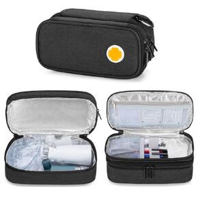 CURMIO Portable Nebulizer Carrying Case, Handheld Inhaler Spacer Storage Bag for Adult, Black, Bag Only