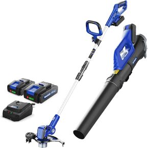 40V Cordless Weed Wacker, String Trimmer/Edger, Pole Saw, Hedge Trimmer and Brush Cutter Blade, Attachment Capable 4-in-1 Multi-Tool Kit with 2 * 20V 4Ah Battery and 1*Charger