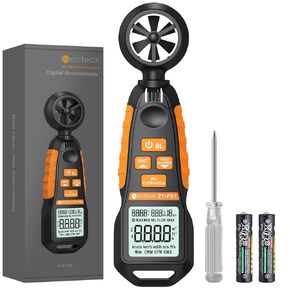 Neoteck Anemometer Wind Meter Tests Wind Speed and Airflow with 6 Velocity Measuring Units Backlight CFM Meter Measure Humidity and Temperature for HVAC Shooting Drone Driving Sailing Home Vent