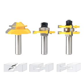 Tongue and Groove Router Bit Tool Set ½'' Shank with 45° Lock Miter Bit ½'' Shank - Solid Steel, Anti Kickback Design, Easy Operation - for Doors, Tables, Shelves, Walls, DIY Woodwork & More