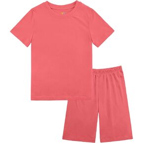 Girls Summer Outfits,Cotton Ultra-Soft T Shirt and Short Sets for Toddler Little Girl&Boys,2 Piece Kids Clothes 18M-8Y