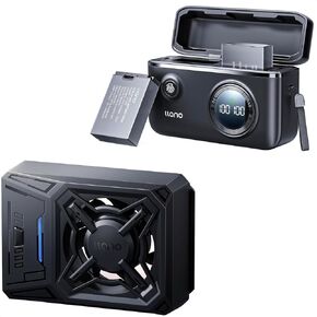 llano 2 Pack LP-E12 Batteries with USB-C Port and Dual Slot Battery Charger and Camera Cooling Fan