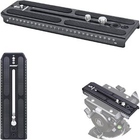 INNOREL QV160 Quick Release Plate 160mm Anti Off Pin with 1/4" & 3/8" Mounting Screw Compatible with Ball Head,DSLR Camera,Tripod Fluid Head