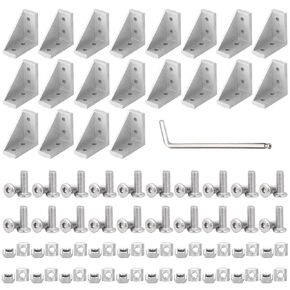 10Set 2040 Corner Bracket Connector for 2040 Aluminum Extrusion Accessories Black(3625 10Set)