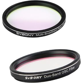SV260 Telescope Filter, 2'' Multi-bandpass Star Field Filter, 90% Light Transmittance Cut-Off Depth OD4 Bundle with SV220 Telescope Filter, Dual-Band Nebula Filter, for Deep Sky Astrophotography