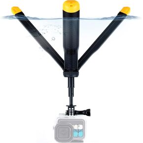 4 in 1 Floating Selfie Stick for GoPro Hero 13 12 11 10 9 8 7 6 5 4 3 Mini Max Fusion Session, SJCAM, AKASO Action Camera, Extendable Tripod Stand, Waterproof Pole Monopod Hand Grip
