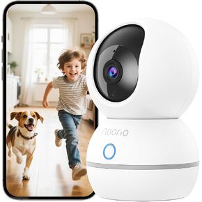 كاميرا Noorio 2K Commune Camera Iddoor ، PAN/TILT PET مع مكبر صوت ، كاميرا Dog Monitor Baby واحدة ، مكون من 24/7 SD & Cloud ، الرؤية الليلية الملونة ، 2.4G WIFI ، CS201 ، 2PCS