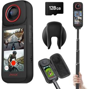 V3 8k Waterproof 360 WiFi & GPS Action Camera Split-Screen Shooting ＆ in-Camera Editing,3.0-inch Display,Stabilization,Invisible Selfie Stick,Lens Guards,Micro SD Card for Sports,Travel,Vlog