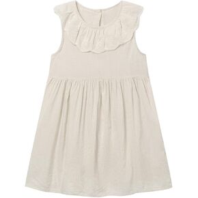 Mud Kingdom Girl Sleeveless Dress Peter Pan Collar Eyelet Lace Summer Playwear Dresses