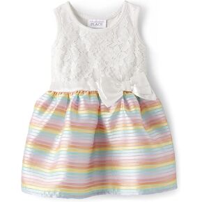 The Children's Place,and Toddler Girls Sleeveless Fashion Dress,Freckle,5T