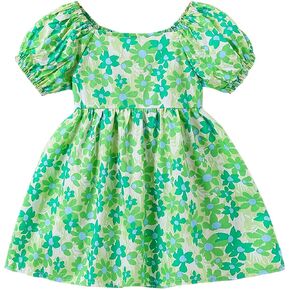 Toddler Girl Summer Cotton Dress Little Girl Vintage Floral Strap Dress Casual Vacation Beach Sundress 1-8T