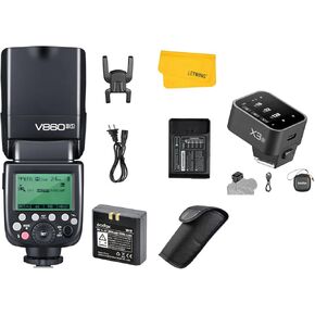 Godox V860II-S V860IIS Camera Flash Speedlite for Sony, 2.4G TTL Flash Speedlight GN60 1/8000s HSS, 650 Full Power Flashes, External Flash with Godox X3S X3 S TTL Wireless Flash Trigger for Sony