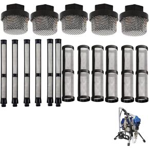 246385 246384 287032 Filter Set Compatible for Graco 390 395 490 495 495 595 3400 Sprayer 3 Kinds of Straw Filter Spray Pump Inner core Filter Gun Filter (5+6+6pk)